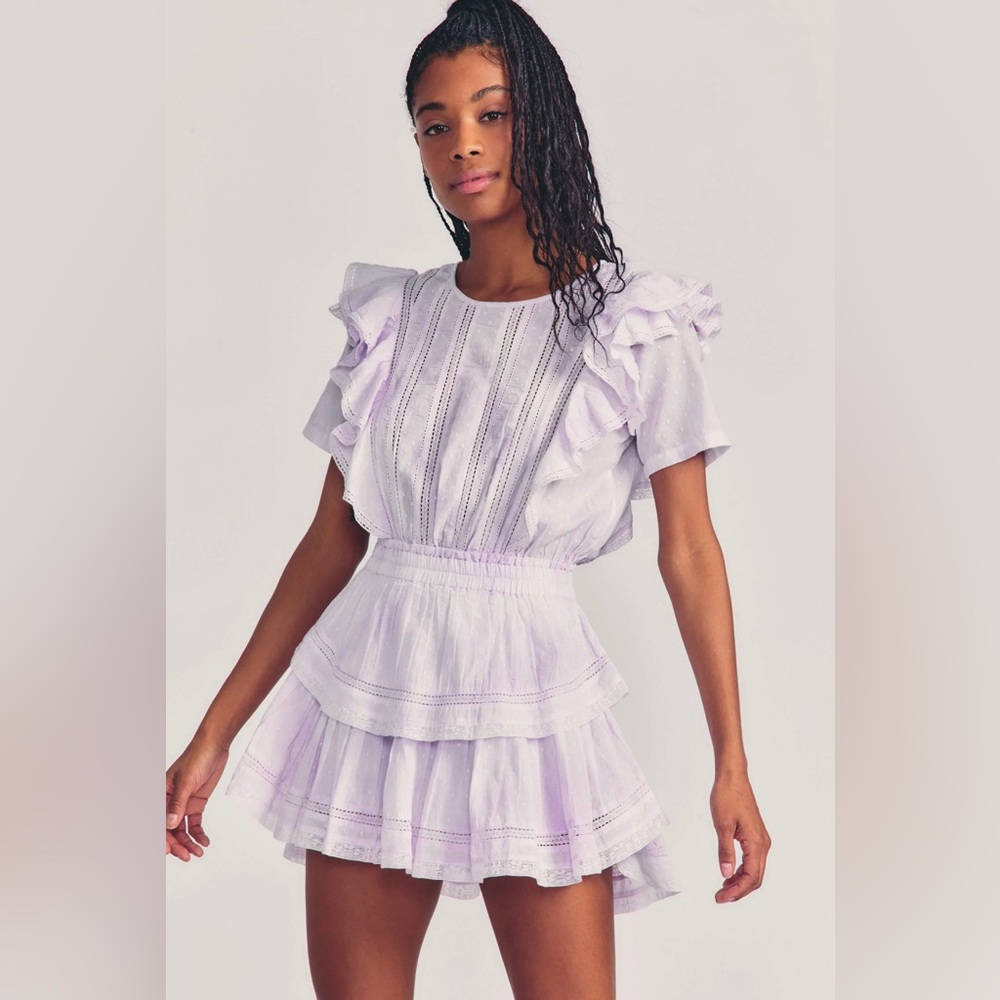 PURPLE LOVE SHACK FANCY NATASHA MINI DRESS